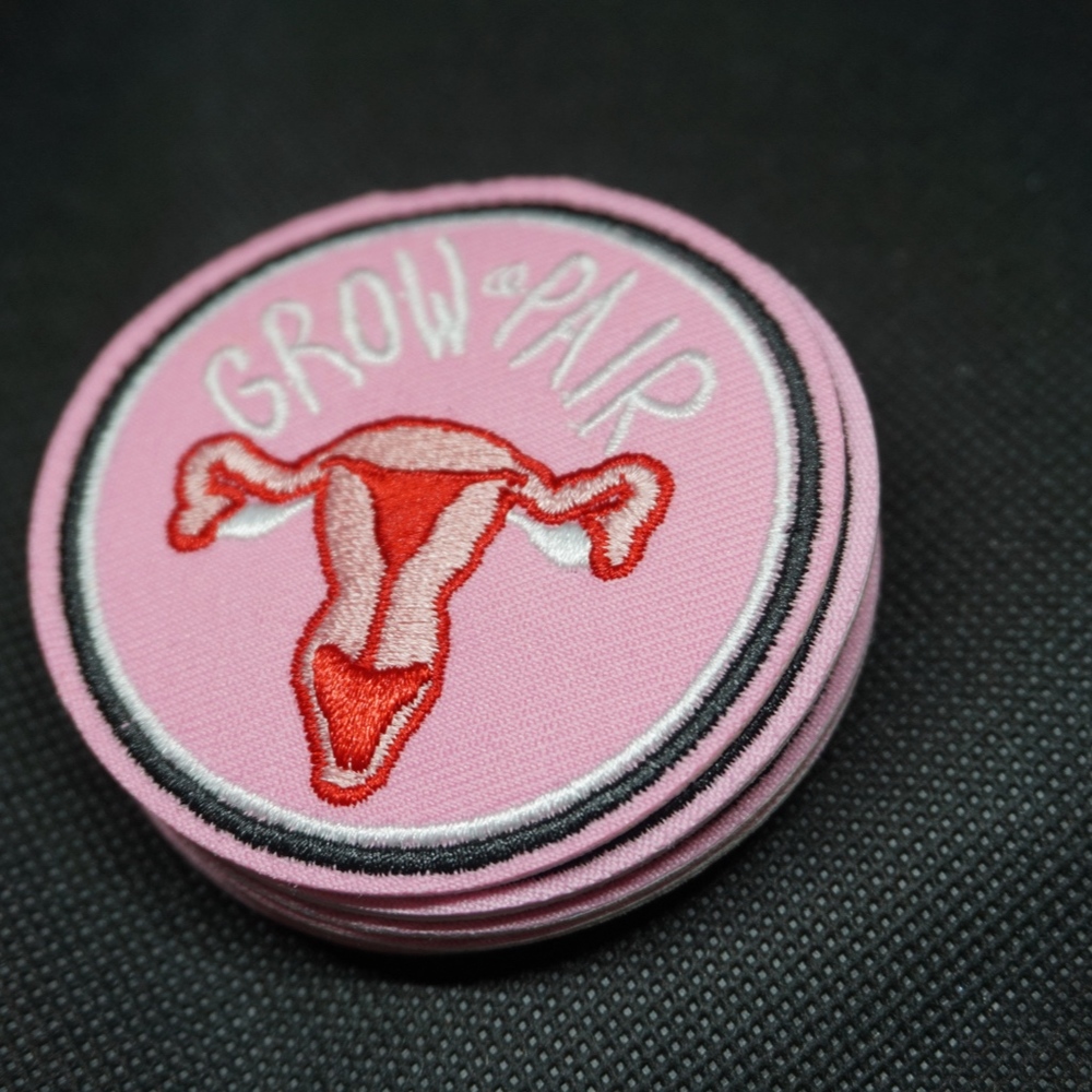 Grow a Pair Iron On Patch - Picture 3 of 3